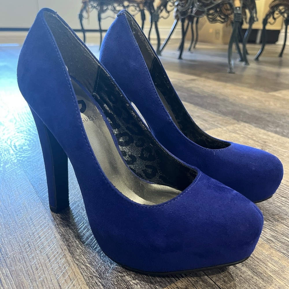 Guess Royal Blue Suede Heels